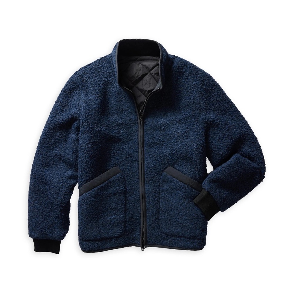 Taylor Stitch Blue Reversible Fleece Carson Jacket